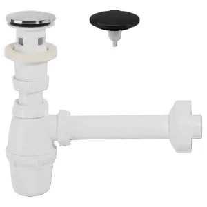 Obrazek Syfon umywalkowy Quick-Clac chrom+czarny mat 30724762