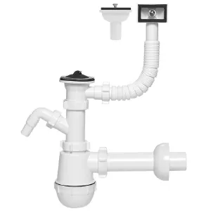 Obrazek Syfon zlewowy Fi 50 butelkowy 1-komora wyjście pralka/zmywarka przelew 1233