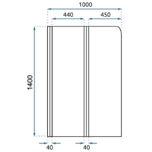 Obrazek Parawan wannowy Agat 80x140 chrom