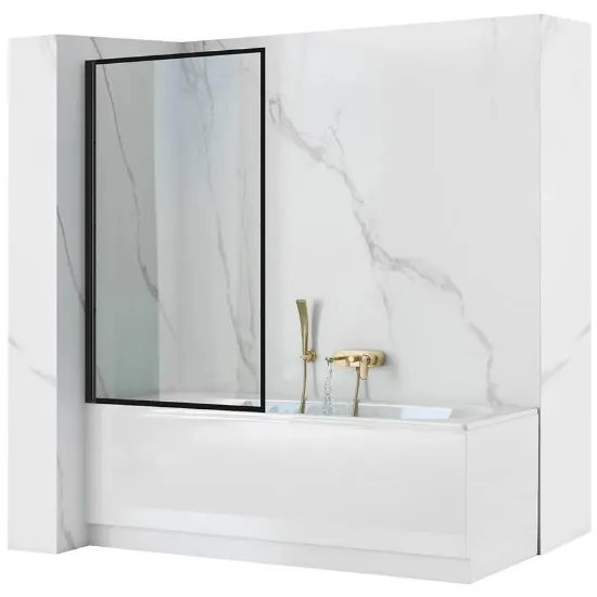 Obrazek Parawan wannowy Lagos fix stały 80x140 black