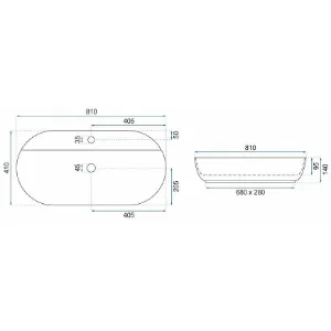 Obrazek Umywalka nablatowa Aura 81