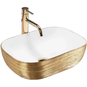 Obrazek Umywalka nablatowa Belinda Gold Brush/White Rea-U7422