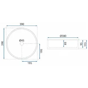 Obrazek Umywalka nablatowa Cristal 39 Grey Rea-U8880