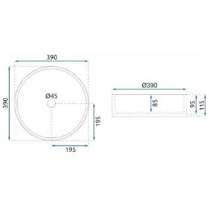 Obrazek Umywalka nablatowa Cristal 39 Transparent Rea-U8881