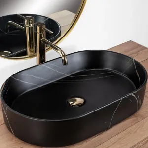 Obrazek Umywalka nablatowa Nadia 60 Black Stone Matt Rea-U8565
