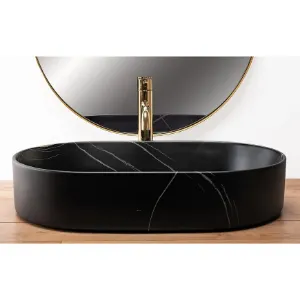 Obrazek Umywalka nablatowa Nadia 60 Black Stone Matt Rea-U8565