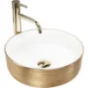 Obrazek Umywalka nablatowa Sami Gold Brush/White