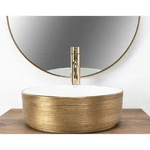 Obrazek Umywalka nablatowa Sami Gold Brush/White