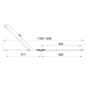 Obrazek Drzwi prysznicowe Jazz 120x190 chrom