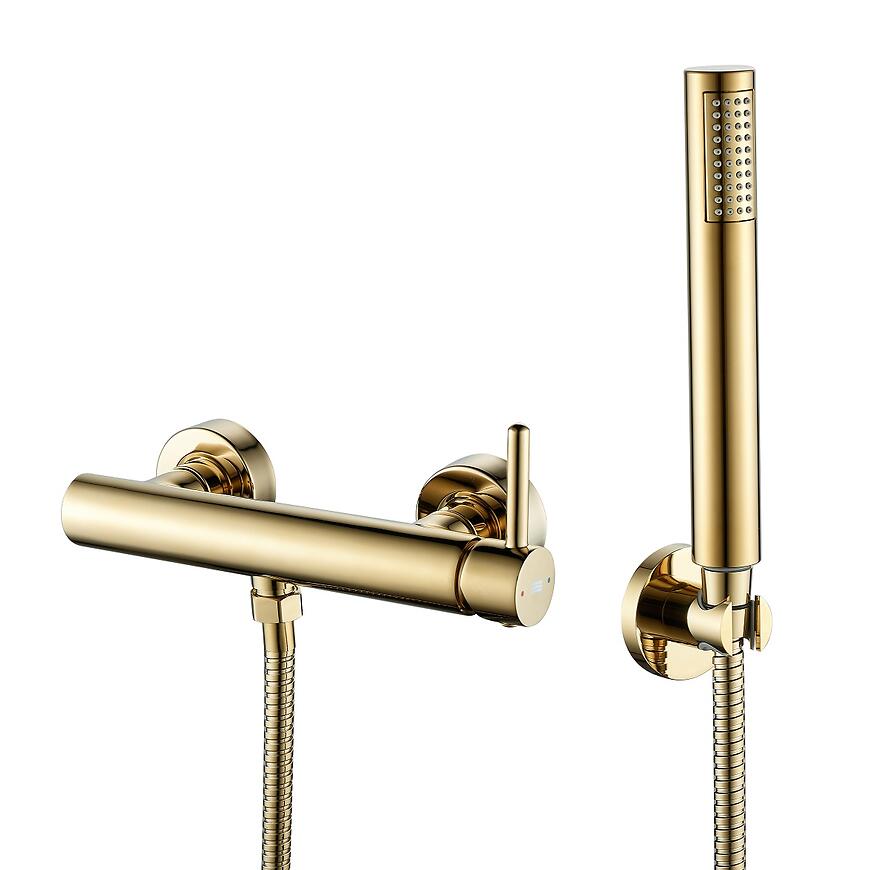 Bateria natryskowa Ilma z zestawem wannowym złota