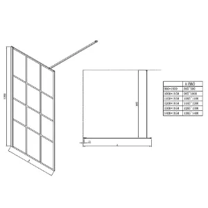Obrazek Ścianka Walk-In Metro 90x195 black