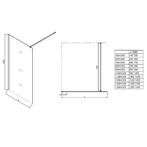 Obrazek Ścianka Walk-In Soft 50x195 chrom