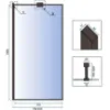 Obrazek Ścianka Walk-in Bler Rea K7637 80x195 black