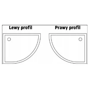 Obrazek Brodzik półokrągły Look Rea K7906 white 80x100 prawy