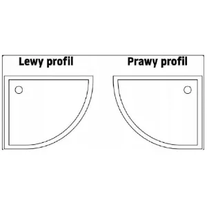 Obrazek Brodzik półokrągły Look Rea K7909 white 80x100 lewy