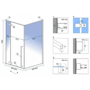 Obrazek Kabina prysznicowa Fargo Rea K6318 90x90x195 black