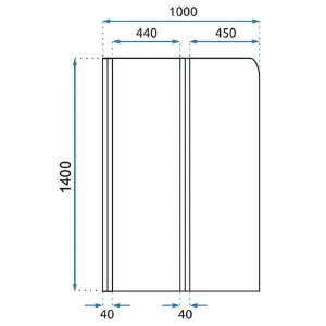 Obrazek Parawan wannowy Agat 100x140 chrom