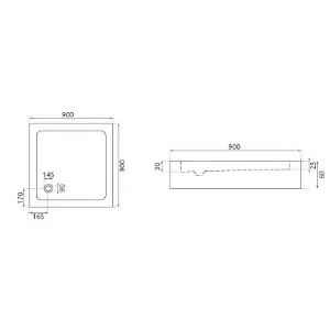 Obrazek Brodzik kwadratowy Savoy Rea K4803 black 90x90