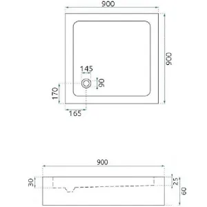 Obrazek Brodzik kwadratowy Savoy Rea K4804 black 80x80