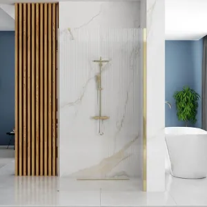 Obrazek Ścianka Walk-in Aero Intimo Rea K4124 90x200 gold brush