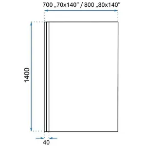 Obrazek Parawan wannowy Lagos-1 fix stały 80x140 black