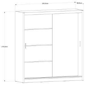 Obrazek Szafa dwudrzwiowa z lustrem Alfa 203