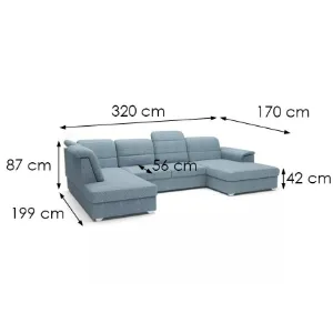 Obrazek Narożnik z funkcją spania Bergamo U Viton 198 prawostronny