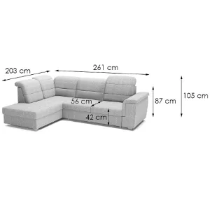 Obrazek Narożnik z funkcją spania Bergamo L Viton 200 lewostronny