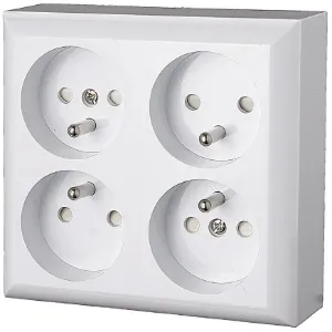 Obrazek Gniazdo poczwórne Z/U IP20 GAO white 20457