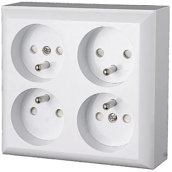 Obrazek Gniazdo poczwórne Z/U IP20 GAO white 20457