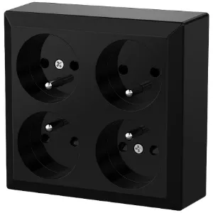 Obrazek Gniazdo poczwórne Z/U GAO black 20467