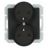 Obrazek Gniazdo podwójne 2x2p+z do ramki MEDIUM black 33507