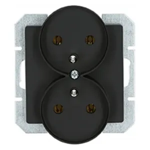 Obrazek Gniazdo podwójne 2x2p+z do ramki MEDIUM black 33507