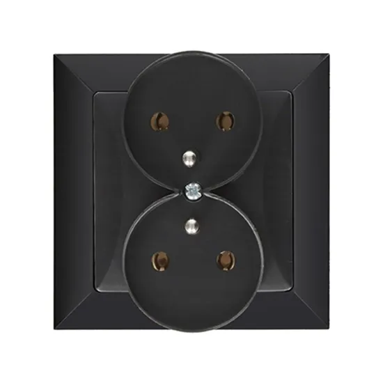 Obrazek Gniazdo podwójne POLA black 33207
