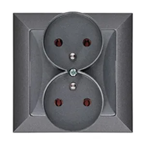 Obrazek Gniazdo podwójne POLA silver 33107