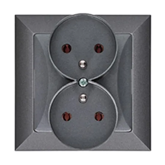 Obrazek Gniazdo podwójne POLA silver 33107