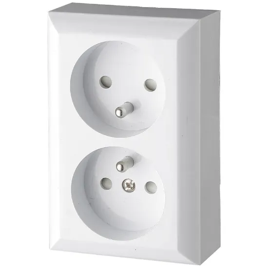 Obrazek Gniazdo podwójne Z/U IP20 GAO white 20456