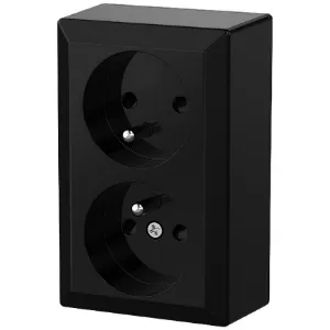 Obrazek Gniazdo podwójne Z/U GAO black 20466
