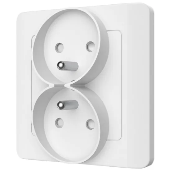 Obrazek Gniazdo podwójne Z/U SILVA white 46137