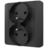 Obrazek Gniazdo podwójne Z/U SILVA black 46221