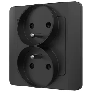 Obrazek Gniazdo podwójne Z/U SILVA black 46221