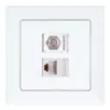 Obrazek Gniazdo typu F + gniazdo RJ45 POLA white 33026