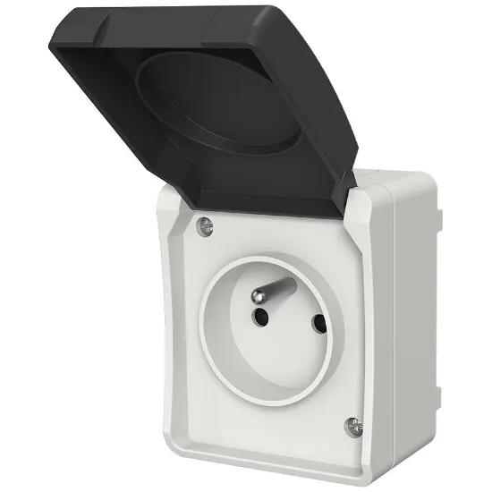 Obrazek Gniazdo Z/U AQUA PLUS IP54 grey 40114