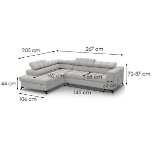 Obrazek Narożnik z funkcją spania Volf L Polaris 01 lewostronny