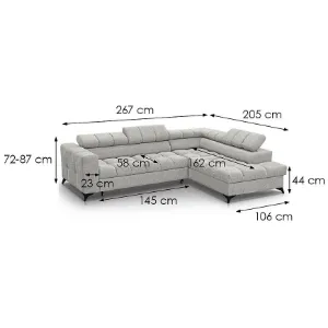 Obrazek Narożnik z funkcją spania Volf L Polaris 01 prawostronny