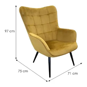 Obrazek Fotel Jet WX-2931-1T Yellow Velvet 20