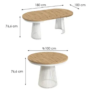 Obrazek Stół Rozkładany Garda Biały/Artisan