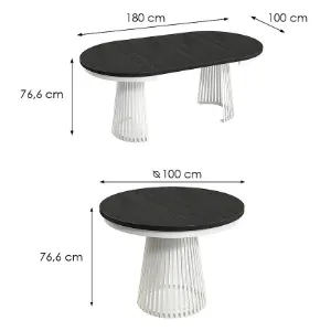 Obrazek Stół Rozkładany Garda Biały/Czarne Drewno