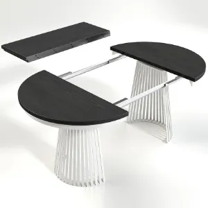 Obrazek Stół Rozkładany Garda Biały/Czarne Drewno