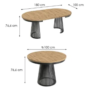 Obrazek Stół Rozkładany Garda Czarny/Artisan